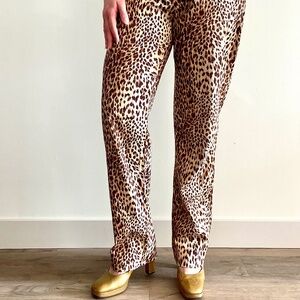Valentino - Vintage Dress Pants Animal Print Beige/Brown size 10